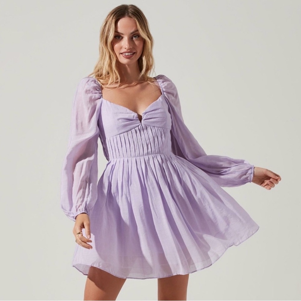 ASTR The Label Carina Lavender Open Back Mini Dress Size M